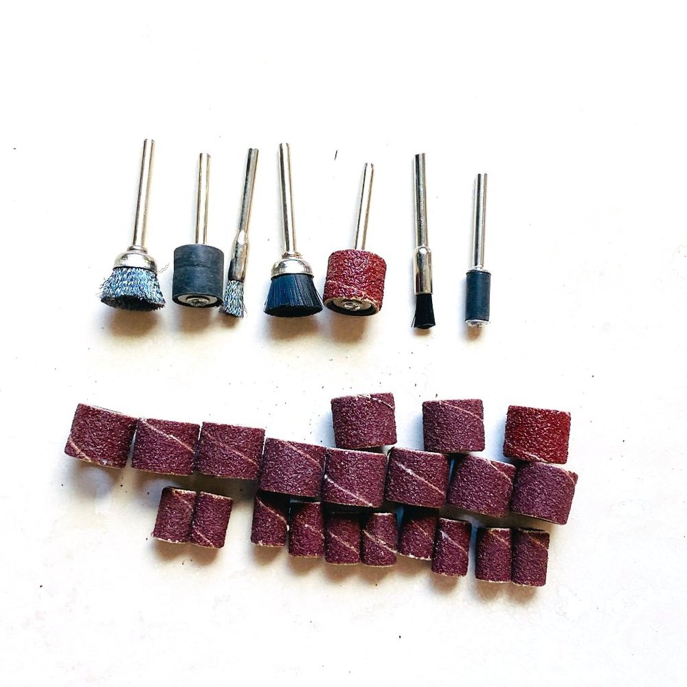 Electric Grind Rotary Drill Router Bits Tool Accessory Kit Set + Sand Paper Roll